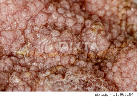 Macro stone cobalt calcite mineral on white background 113965194