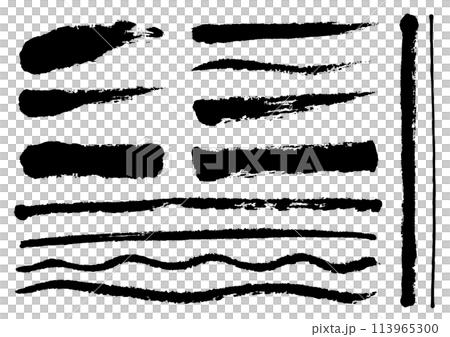 用畫筆繪製的一組粗線條 用畫筆繪製的一組粗線條 113965300
