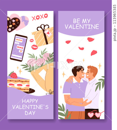 Valentines day banner set 113965385