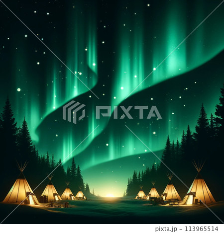 オーロラの見える景色 オーロラの見える景色 113965514