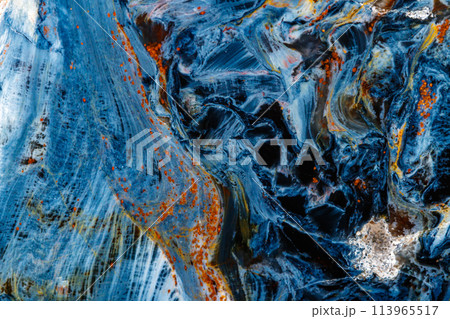 Macro stone Pietersite mineral on white background Macro stone Pietersite mineral on white background 113965517
