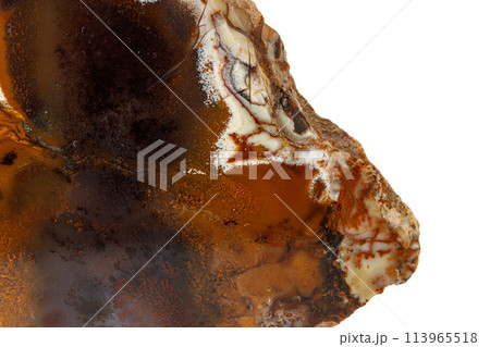 Macro stone Jasper mineral on white background 113965518