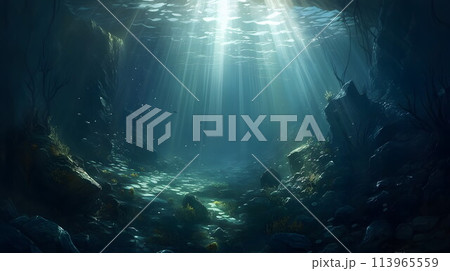 深海の幻想的な生態系 No.068　AI生成画像 113965559
