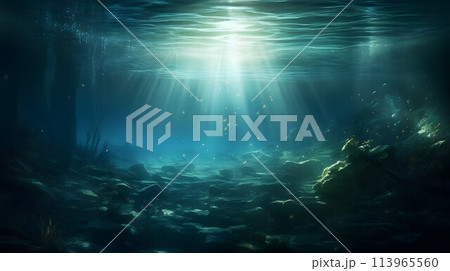 深海の幻想的な生態系 No.067　AI生成画像 113965560