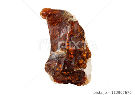 Macro Opal mineral stone in rock on white background 113965676