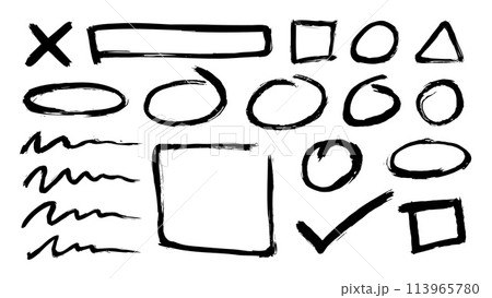 Hand drawn doodle elements set 113965780