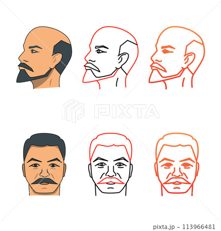 Soviet leaders Lenin and Stalin icon set Soviet leaders Lenin and Stalin icon set 113966481