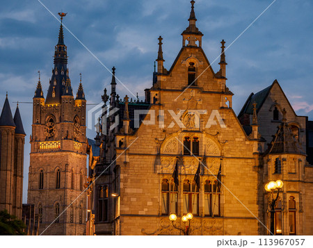 the city of Gent in Belgium at night 113967057