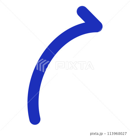 Blue Curved Arrow Blue Minimal Arrow Blue Minimal Curved Arrow illustration 113968027