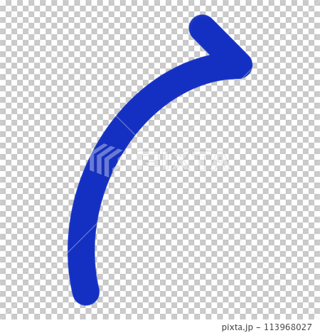 Blue Curved Arrow Blue Minimal Arrow Blue Minimal Curved Arrow illustration 113968027