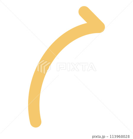 Yellow Curved Arrow Yellow Minimal Arrow Yellow Minimal Curved Arrow illustration 113968028