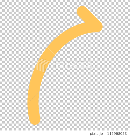 Yellow Curved Arrow Yellow Minimal Arrow Yellow Minimal Curved Arrow illustration 113968028