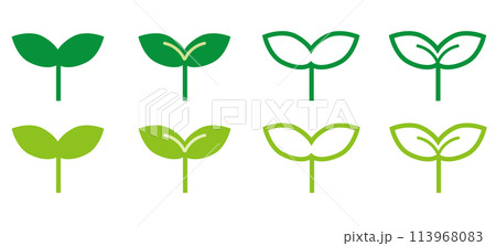 葉っぱ　ふたば　アイコン 113968083