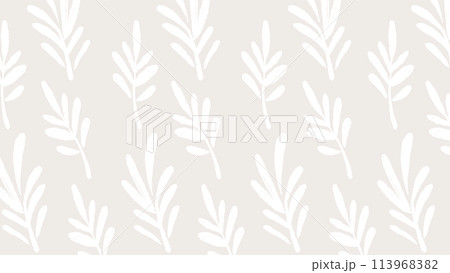 北欧デザイン葉っぱのパターン柄 113968382