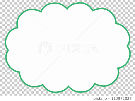 A simple green speech bubble in the shape of a cloud 113971027