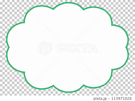 A simple green speech bubble in the shape of a cloud 113971028