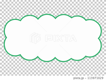 A simple green speech bubble in the shape of a cloud 113971029