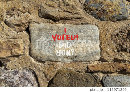 I voted. Did you symbol. Concept words I voted. Did you on beautiful big grey stone. Beautiful stone wall background. Business I voted. Did you concept. Copy space. I voted. Did you symbol. Concept words I voted. Did you on beautiful big grey stone. Beautiful stone wall background. Business I voted. Did you concept. Copy space. 113971293