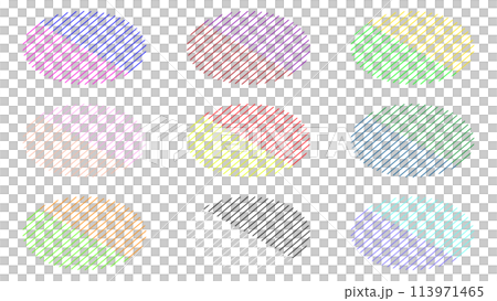 雙色條紋線橢圓形 9 件套 雙色條紋線橢圓形 9 件套 113971465