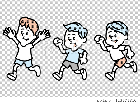 走っている男の子のイラスト 113971816