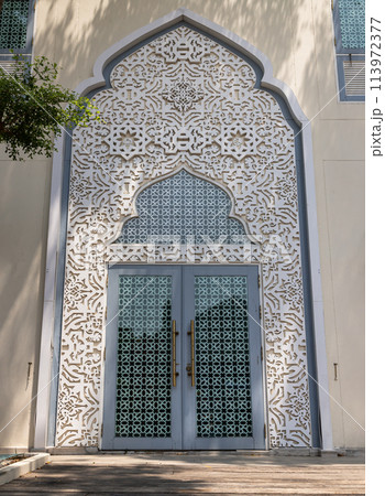 Entrance door and Decorated arch wall of Bang O Mosque. Entrance door and Decorated arch wall of Bang O Mosque. 113972377