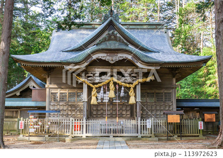 長野県駒ヶ根市赤穂の大御食神社（おおみけじんじゃ）　拝殿 113972623
