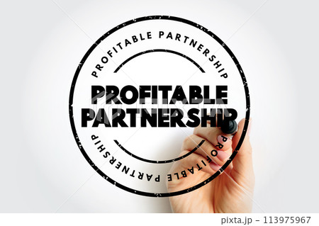 Profitable Partnership text stamp, concept background Profitable Partnership text stamp, concept background 113975967