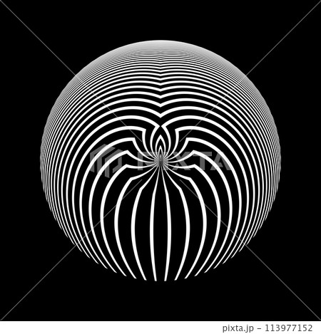 Abstract Circle Design Element with 3D Illusion Effect. 113977152