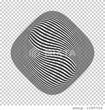 Torsion Whirl Motion and 3D Illusion in Abstract Op Art Design. Vector Illustration. Torsion Whirl Motion and 3D Illusion in Abstract Op Art Design. Vector Illustration. 113977154