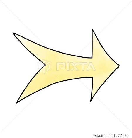 Arrow watercolor doodle element. Vector illustration. 113977173