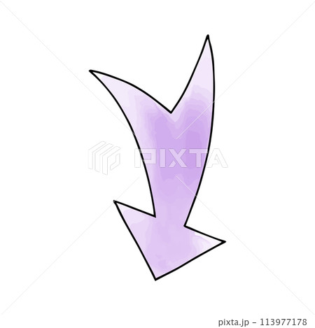 Arrow watercolor doodle element. Vector illustration. 113977178