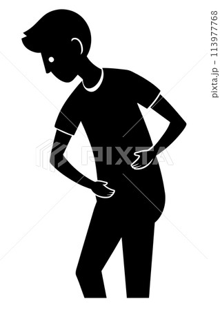 Stomachache man silhouette vector 113977768