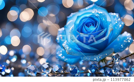 幻想的な青い薔薇 113977862