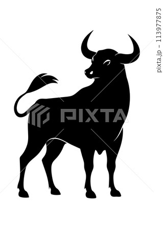 Silhouette bull animal vector Silhouette bull animal vector 113977875