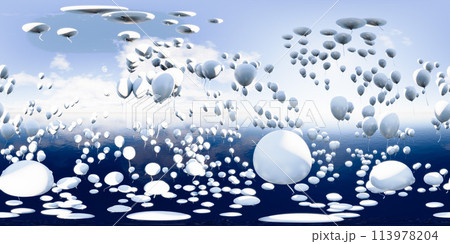 Group of balloons floating in the air 360 panorama vr environment map 113978204
