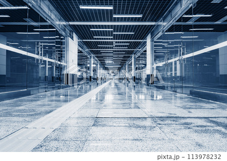 View of the corridor inside the office building. View of the corridor inside the office building. 113978232
