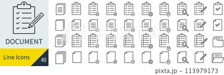 ベクターのドキュメントアイコンセット 113979173