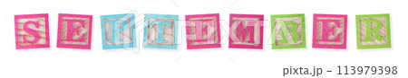 September concept with wood blocks September concept with wood blocks 113979398