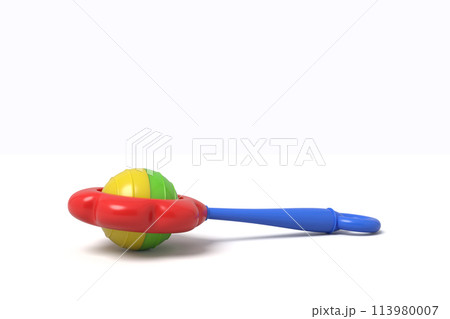 Colorful toy maracas splayed out to side 113980007