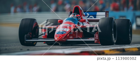 Modern Formula One car in a pit stop Modern Formula One car in a pit stop 113980302