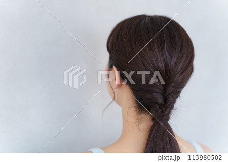 女性のヘアアレンジ・髪の毛 女性のヘアアレンジ・髪の毛 113980502