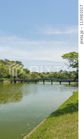 【千葉県富津市】千葉県立富津公園・中の島|池にかかる橋 【千葉県富津市】千葉県立富津公園・中の島|池にかかる橋 113981017