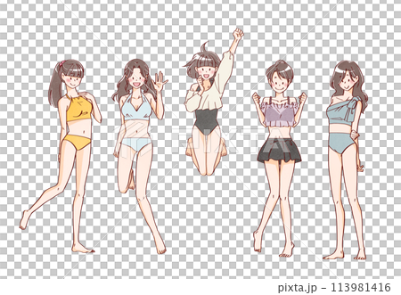 Swimsuit women set 5 people 113981416