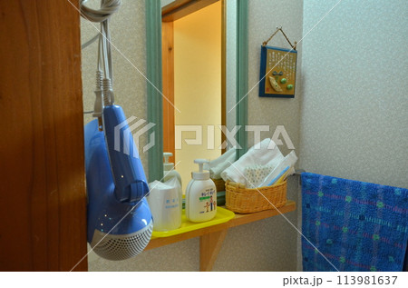 ホテルの洗面台に並ぶ清潔感 暖かい光のバスルームアメニティ 訪れる人をもてなすおもてなし ホテルの洗面台に並ぶ清潔感 暖かい光のバスルームアメニティ 訪れる人をもてなすおもてなし 113981637