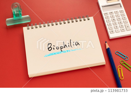 Biophiliaという単語が書かれたノートがあります。それは目を引く画像の通りです。 113981733