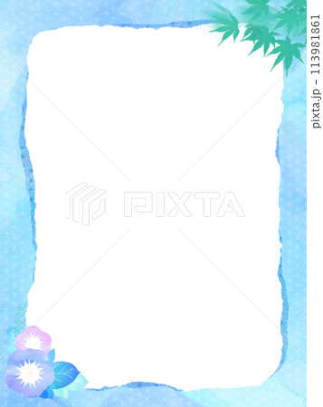 夏の水彩フレーム 夏の水彩フレーム 113981861
