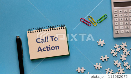Call To Actionという単語が書かれたノートがあります。それはアイキャッチ画像の通りです。 113982073