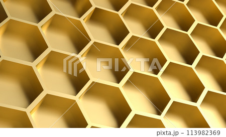 The hexagon or beehive pattern for Background concept 3d rendering. 113982369