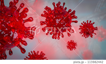 The virus for medical or sci concept 3d rendering. 113982442