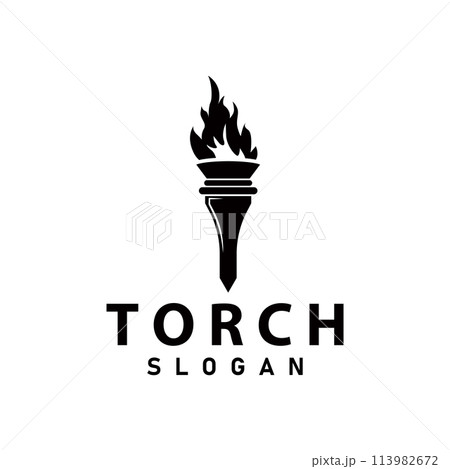Illustration black silhouette torch logo flame design olympic sport victory inspiration Illustration black silhouette torch logo flame design olympic sport victory inspiration 113982672